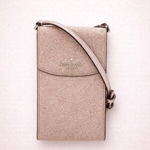 Kate Spade Tinsel Glitter Phone Crossbody Bag | Rose Gold Mini Purse NWT
